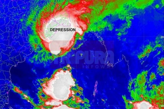 Depression over west central Bay of Bengal moving East-Northeastwards